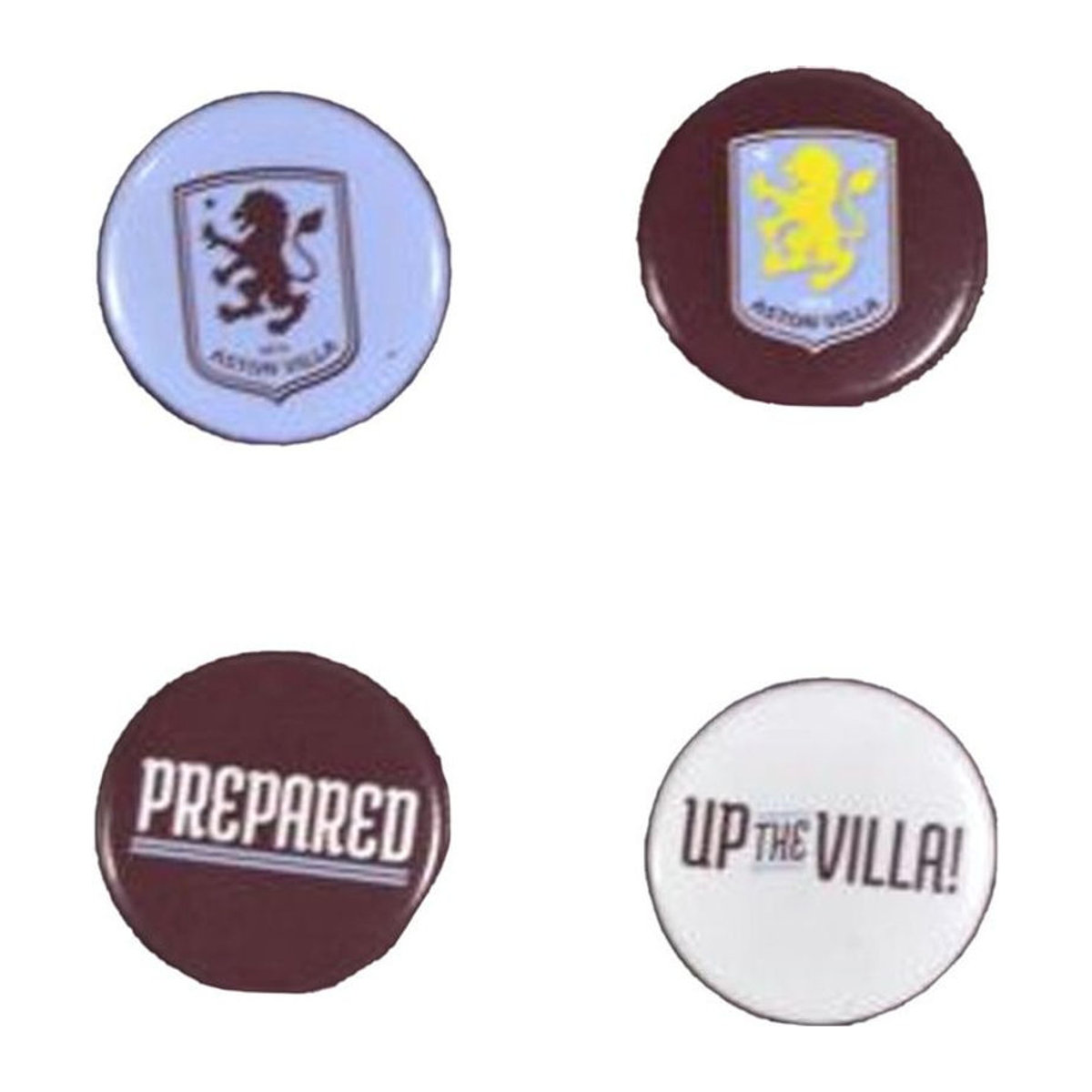 Aston Villa FC Wappennadeln im 4er-Pack, rund, mehrfarbig - Bild 1