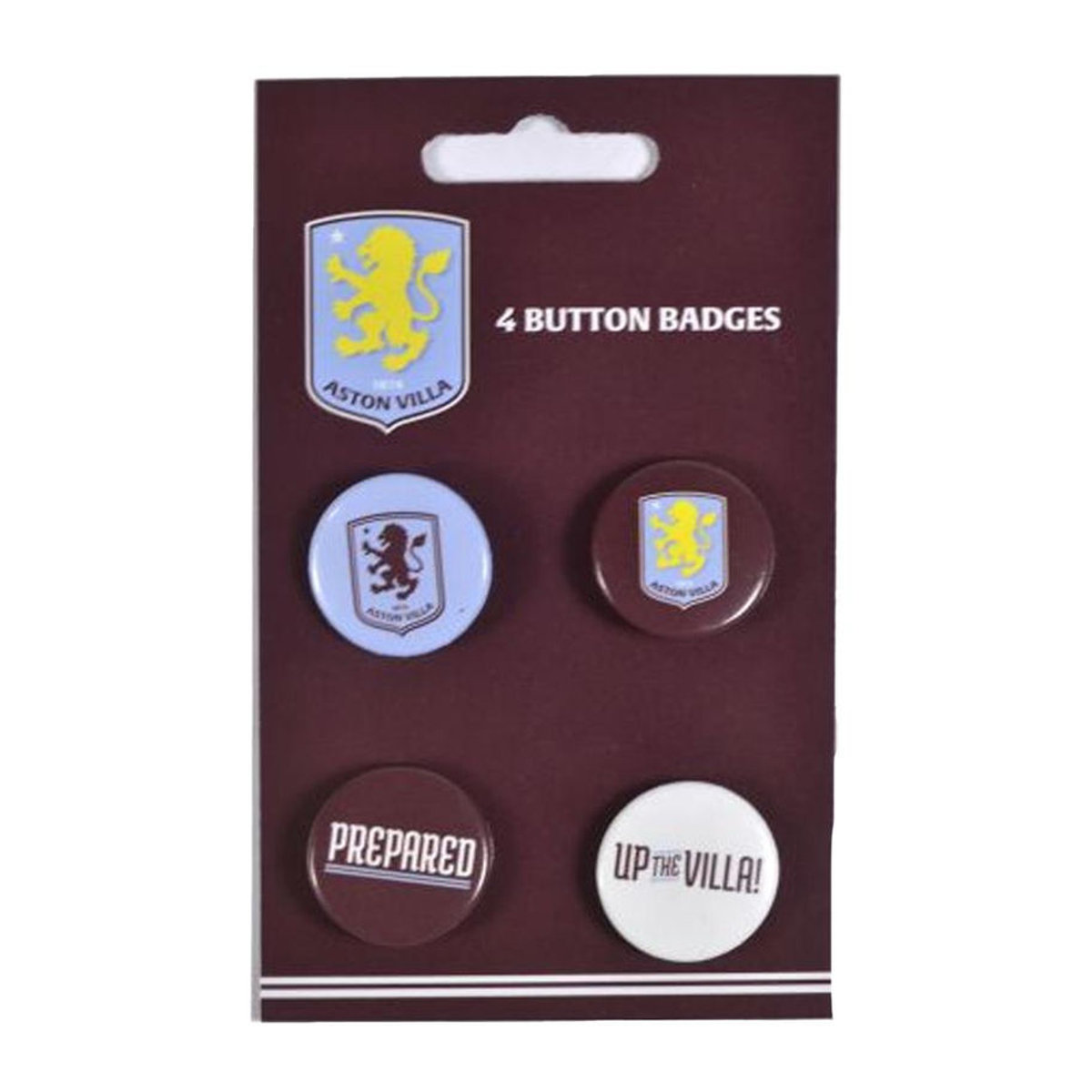Aston Villa FC Wappennadeln im 4er-Pack, rund, mehrfarbig - Bild 2