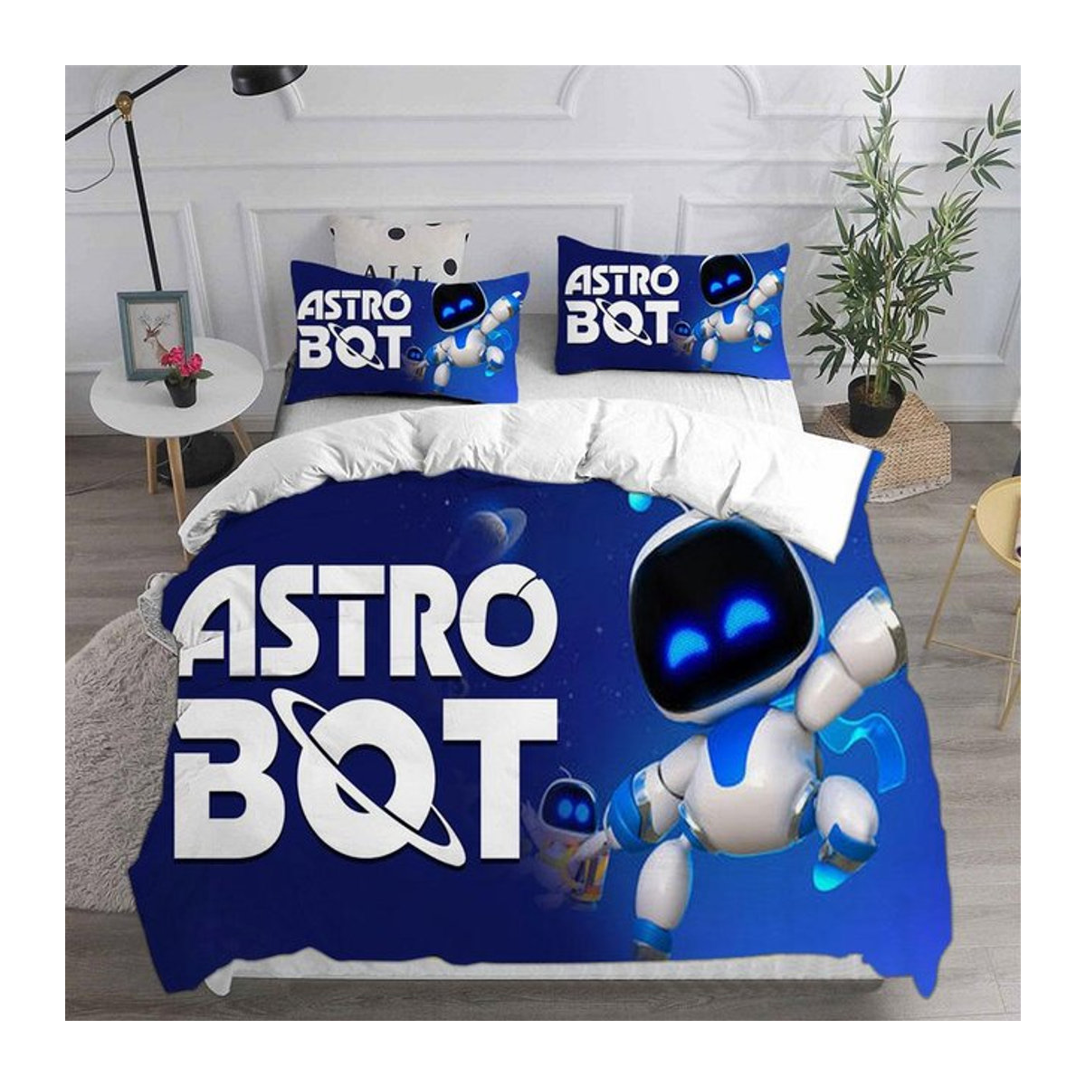 ASTRO BOT Bettwäscheset von JMG Household Supplies in Blau, 2-3-teiliges Set mit Bettbezug und Kissenbezug, Maße: 135 x 200 cm - Bild 1