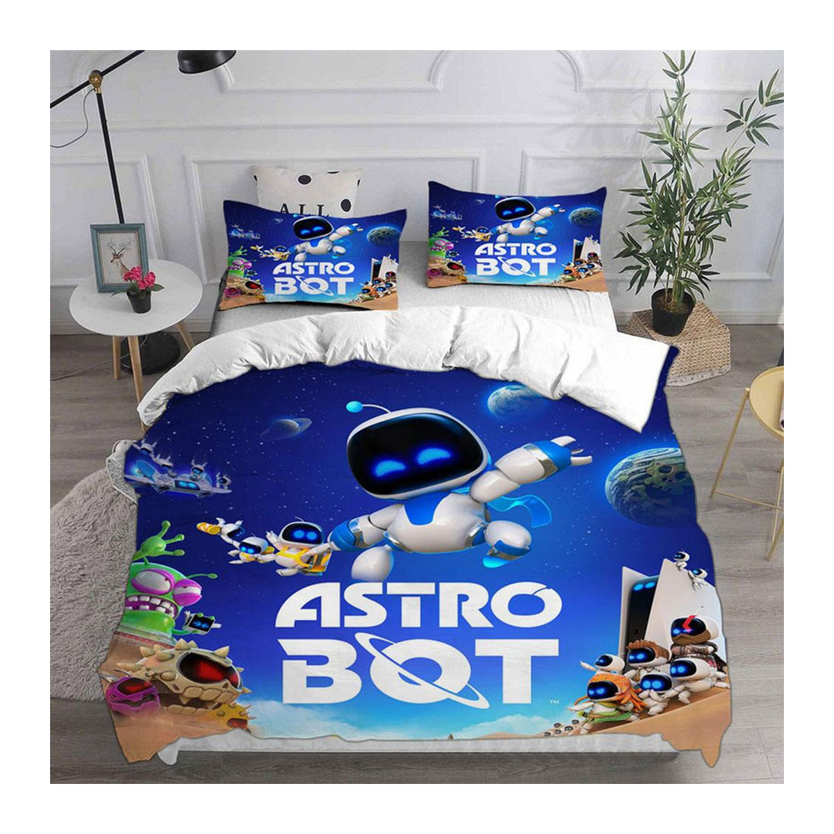 ASTRO BOT Bettwäscheset von JMG Household Supplies in Blau, 2-3-teiliges Set mit Bettbezug und Kissenbezug, Maße: 135 x 200 cm - Bild 2