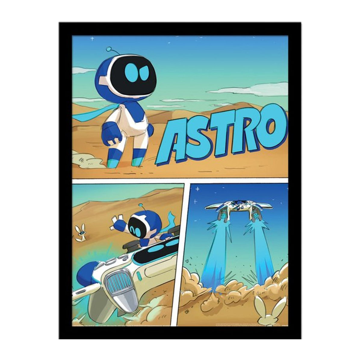 Astro Bot Comic Strip Gerahmtes Poster Mehrfarbig B: 40 cm x H: 40 cm - Bild 1