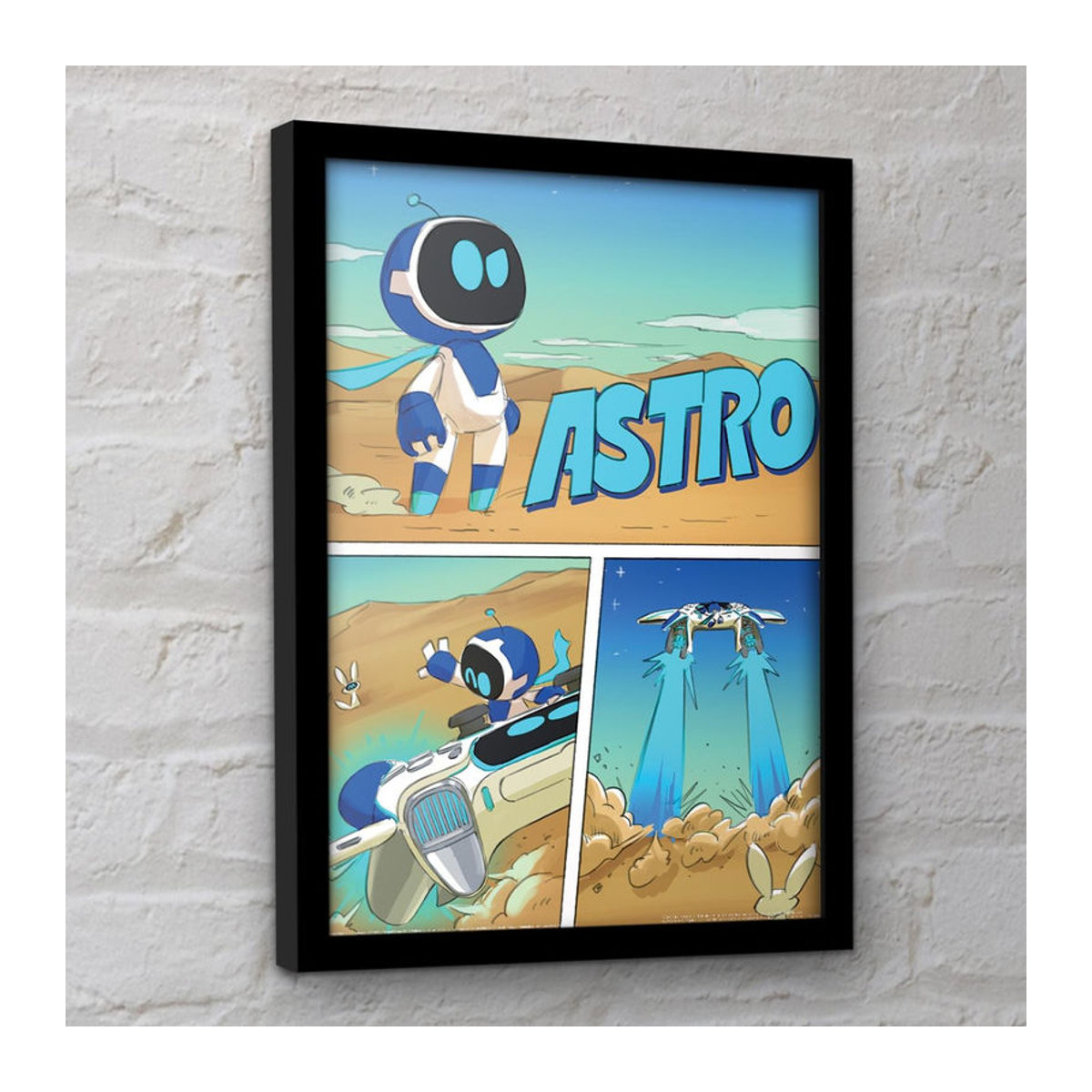 Astro Bot Comic Strip Gerahmtes Poster Mehrfarbig B: 40 cm x H: 40 cm - Bild 3