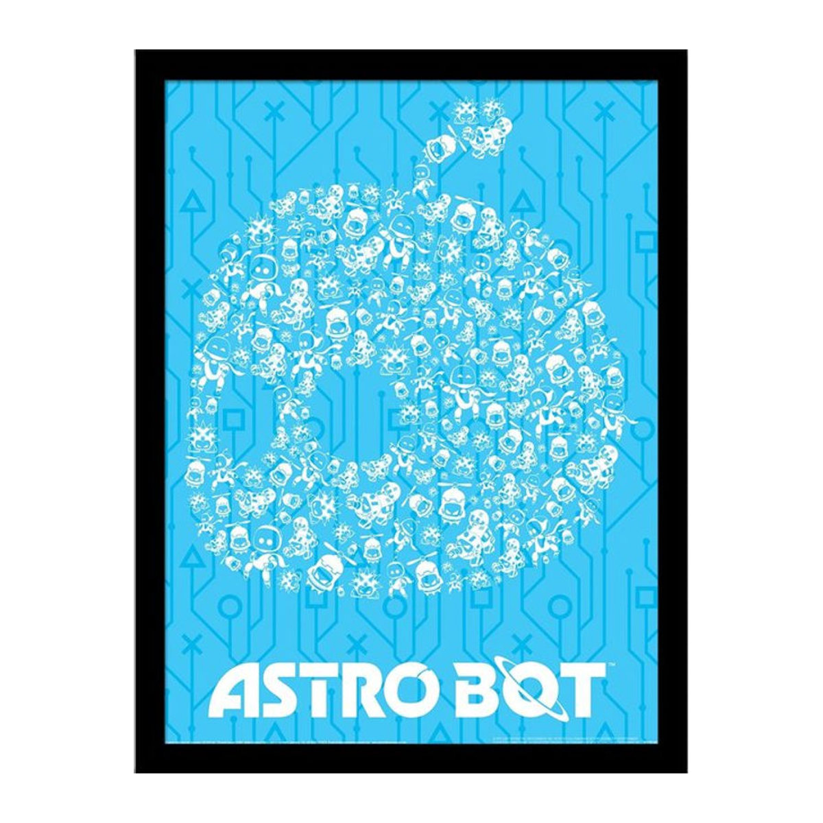Astro Bot Mosaik Poster von Pertemba FR, gerahmtes abstraktes Wandbild in Blau, B/H: 40 x 40 cm - Bild 1
