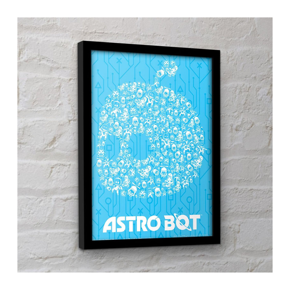 Astro Bot Mosaik Poster von Pertemba FR, gerahmtes abstraktes Wandbild in Blau, B/H: 40 x 40 cm - Bild 3
