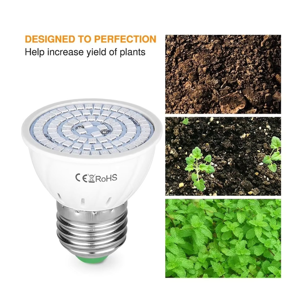 Aswesaw Phyto LED Pflanzenlampe Vollspektrum für Hydrokultur und Wachstum mit E27 B22 E14 GU16 MR16 Fassung - Bild 3