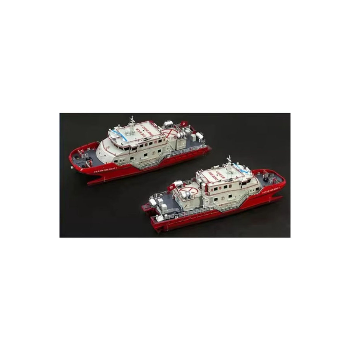 AT 99 MODEL Feuerwehr-Abteilung Feuerboot Nr. 7 Schiffsmodell aus Kunstharz, mehrfarbiges Desktop-Ornament zur Heimdekoration - Bild 7