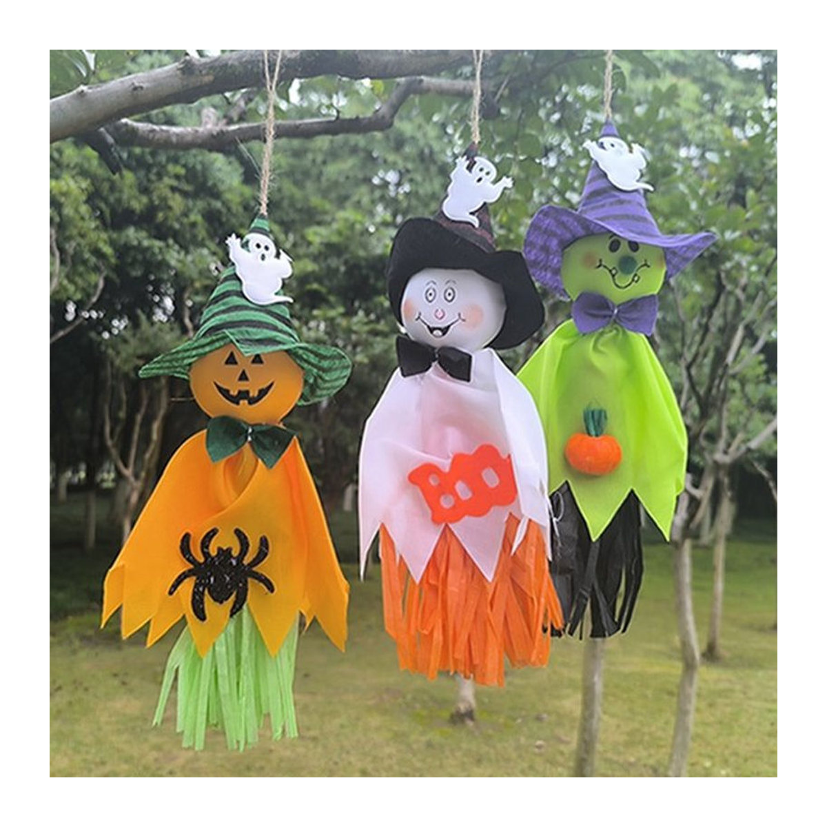 Ataozhekou Halloween Hängende Dekoration mit Kürbis und Geist in Mehrfarbig - Bild 1