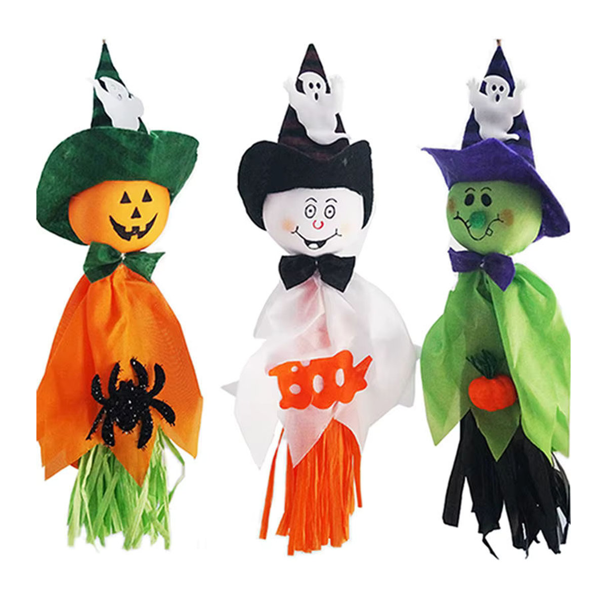 Ataozhekou Halloween Hängende Dekoration mit Kürbis und Geist in Mehrfarbig - Bild 3