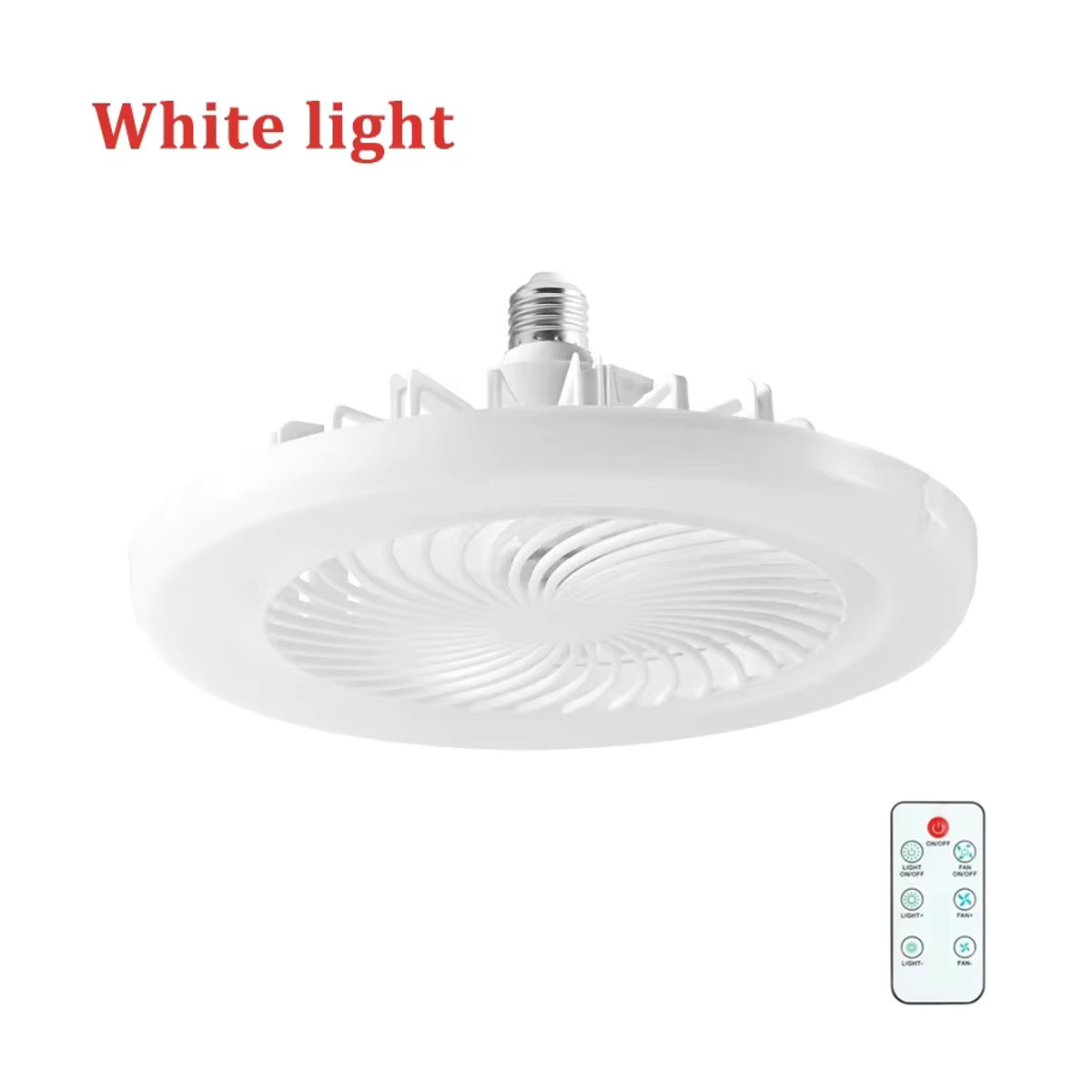 ATcomm 2-in-1 Deckenventilator mit LED-Lampe und Fernbedienung, Weiß, E27 Fassung, minimalistisches Design - Bild 6