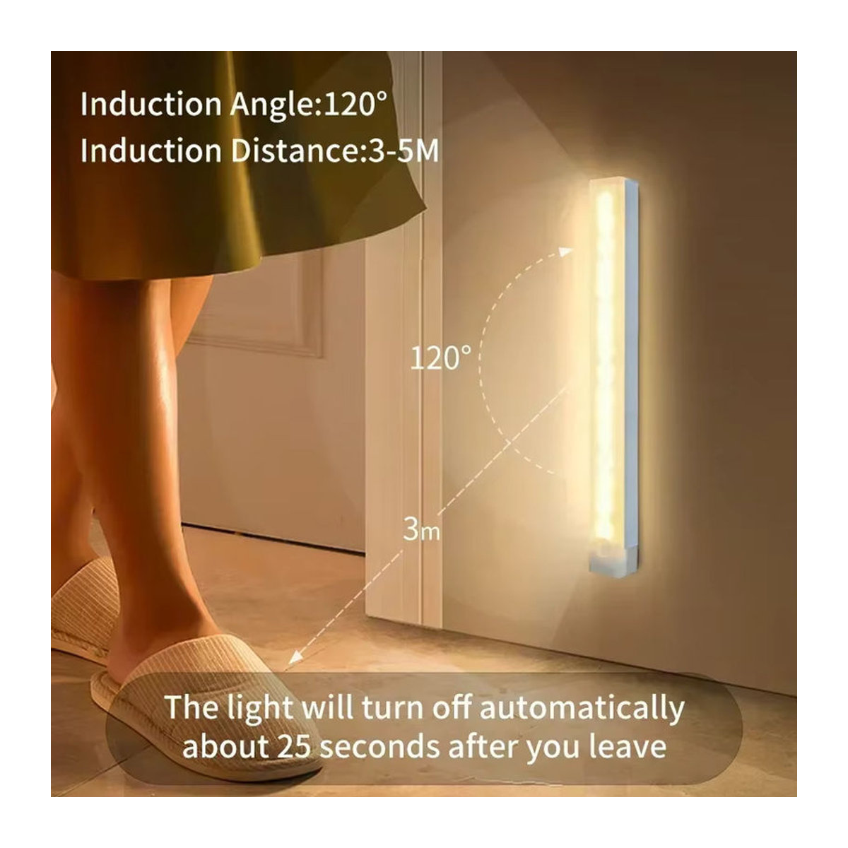 ATcomm LED Möbelbeleuchtung mit Bewegungssensor, USB aufladbare magnetische Schranklampe in Weiß - Bild 3