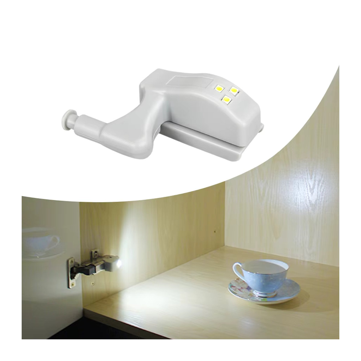 ATcomm LED Möbelbeleuchtung Schranklampe mit Sensor in Weiß und Kaltweiß, 10er Pack - Bild 5