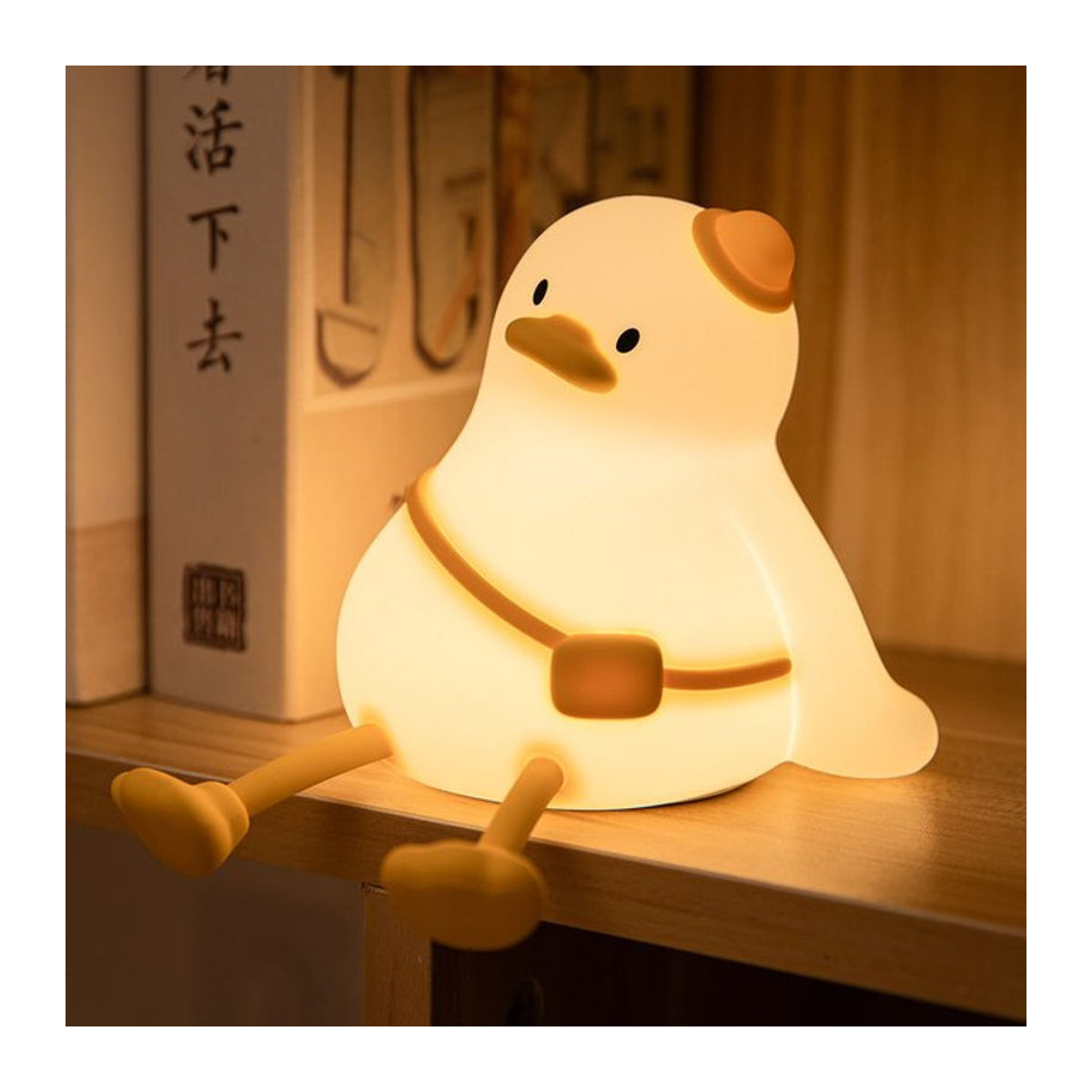 ATcomm LED Nachtlicht Nette Ente aus Silikon mit Touch Sensor und Timer, Gelb - Bild 1