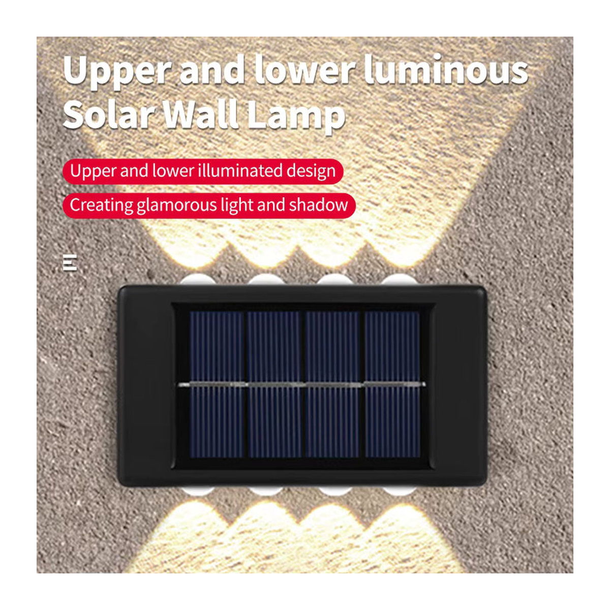 ATcomm LED Solar Wandleuchte Modern Schwarz für den Außenbereich mit Up-and-Down-Beleuchtung - Bild 3