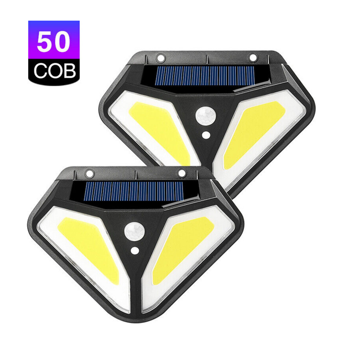 ATcomm LED Solar Wandleuchte Schwarz Modern mit Bewegungssensor und 3 Modi wasserdicht - Bild 1