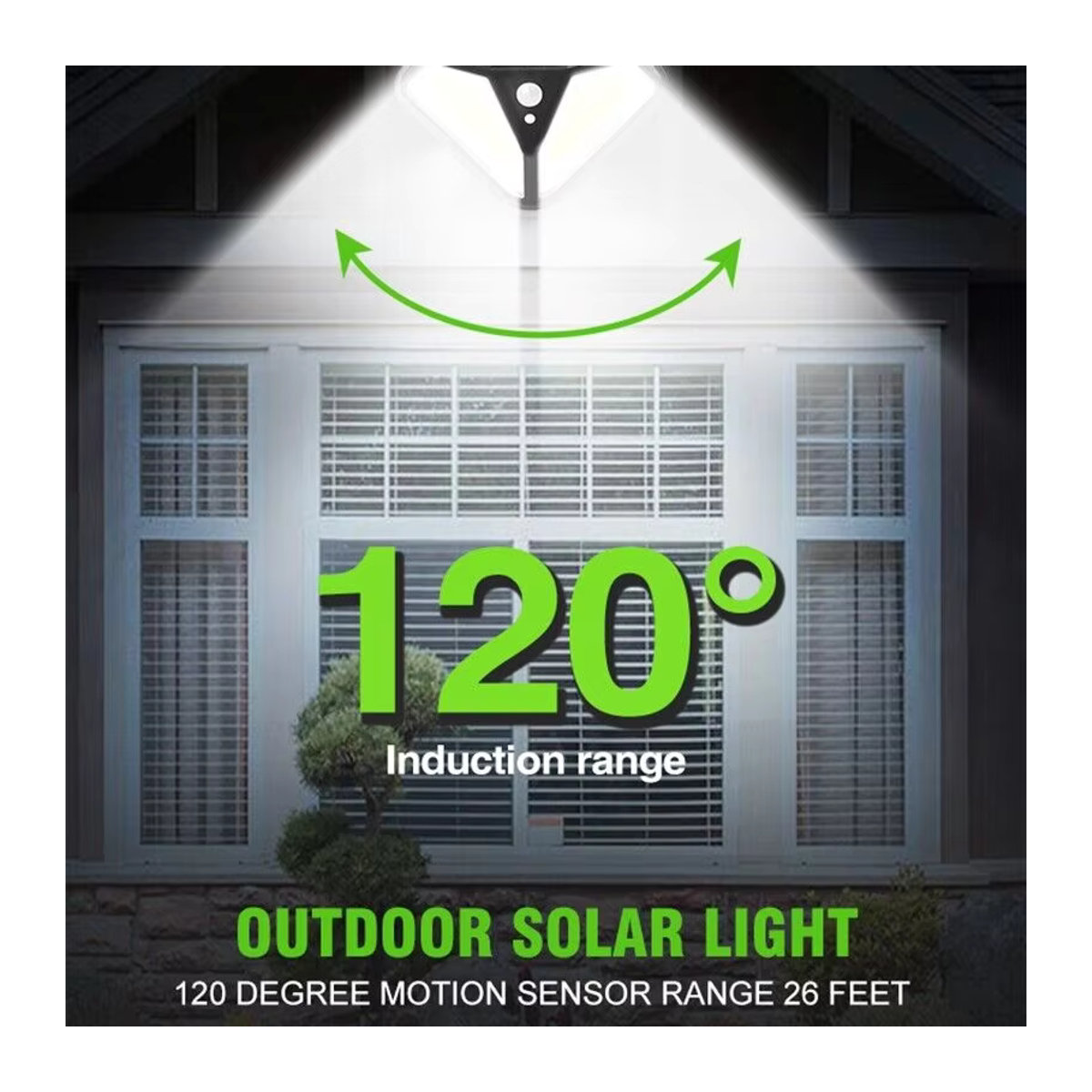 ATcomm LED Solar Wandleuchte Schwarz Modern mit Bewegungssensor und 3 Modi wasserdicht - Bild 5