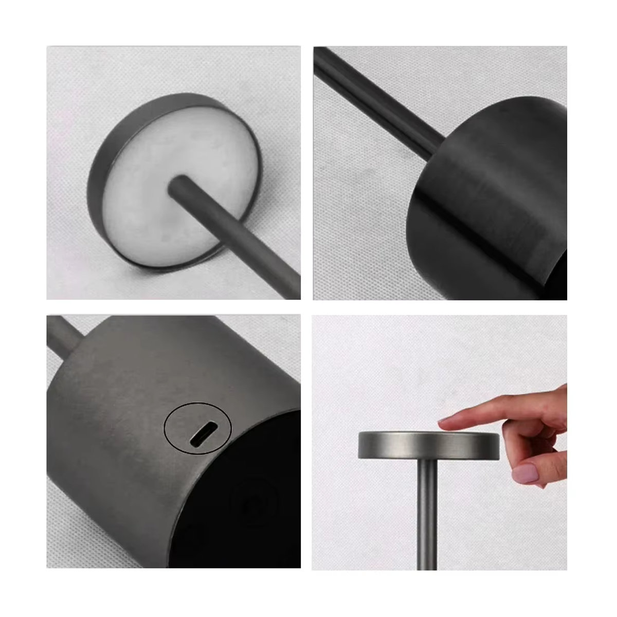 ATcomm LED Tischlampe mit Touch Sensor, wiederaufladbare kabellose Desktop Nachtlicht in Weiß mit 3 einstellbaren Farben und minimalistischem Design - Bild 5