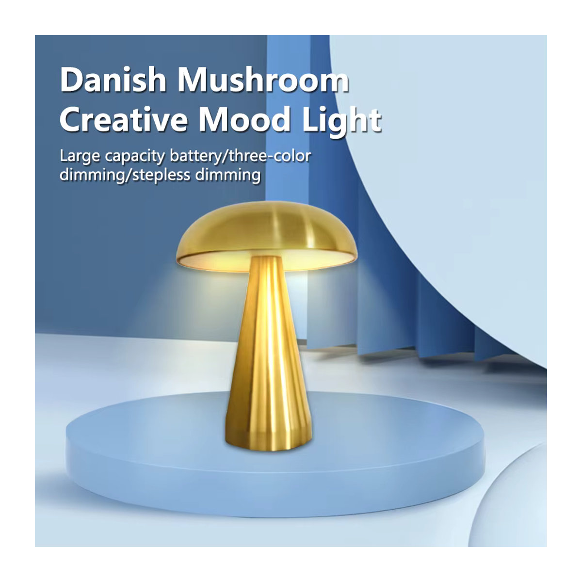 ATcomm Retro LED Pilz Nachtlicht mit Touch Sensor und 3 Dimmstufen, bunt, wiederaufladbare Schreibtischlampe - Bild 2