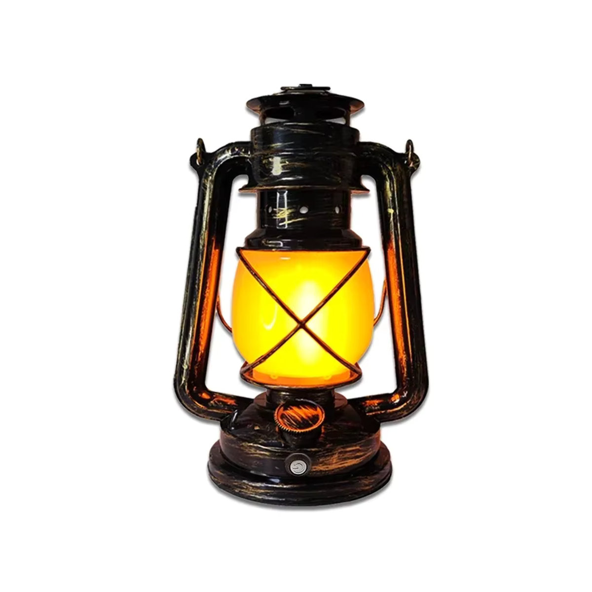 ATcomm Retro LED Tischlampe aus Metall in Schwarz, USB aufladbare tragbare Camping-Laterne - Bild 6