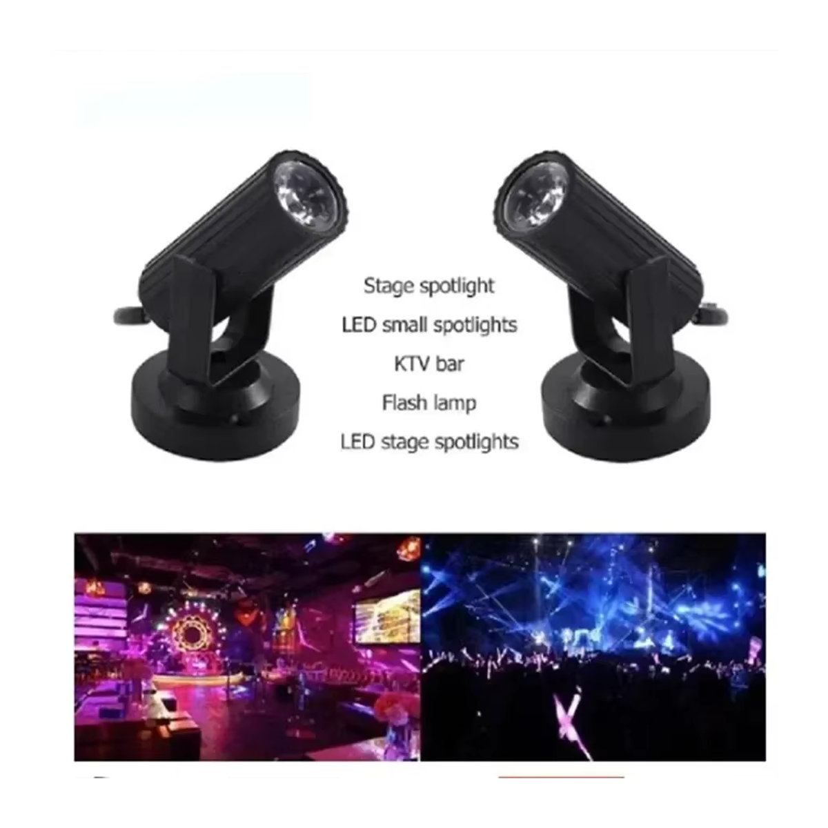 ATcomm RGB LED Mini DJ Disco Licht Party Strahler in Schwarz und Bunt - Bild 4