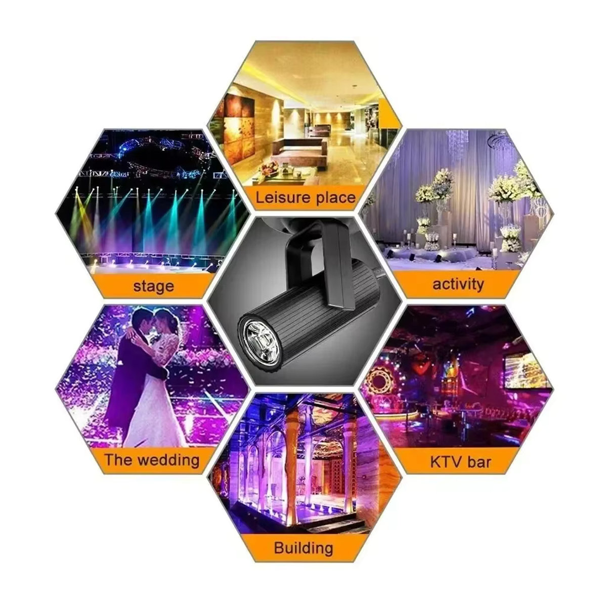 ATcomm RGB LED Mini DJ Disco Licht Party Strahler in Schwarz und Bunt - Bild 6
