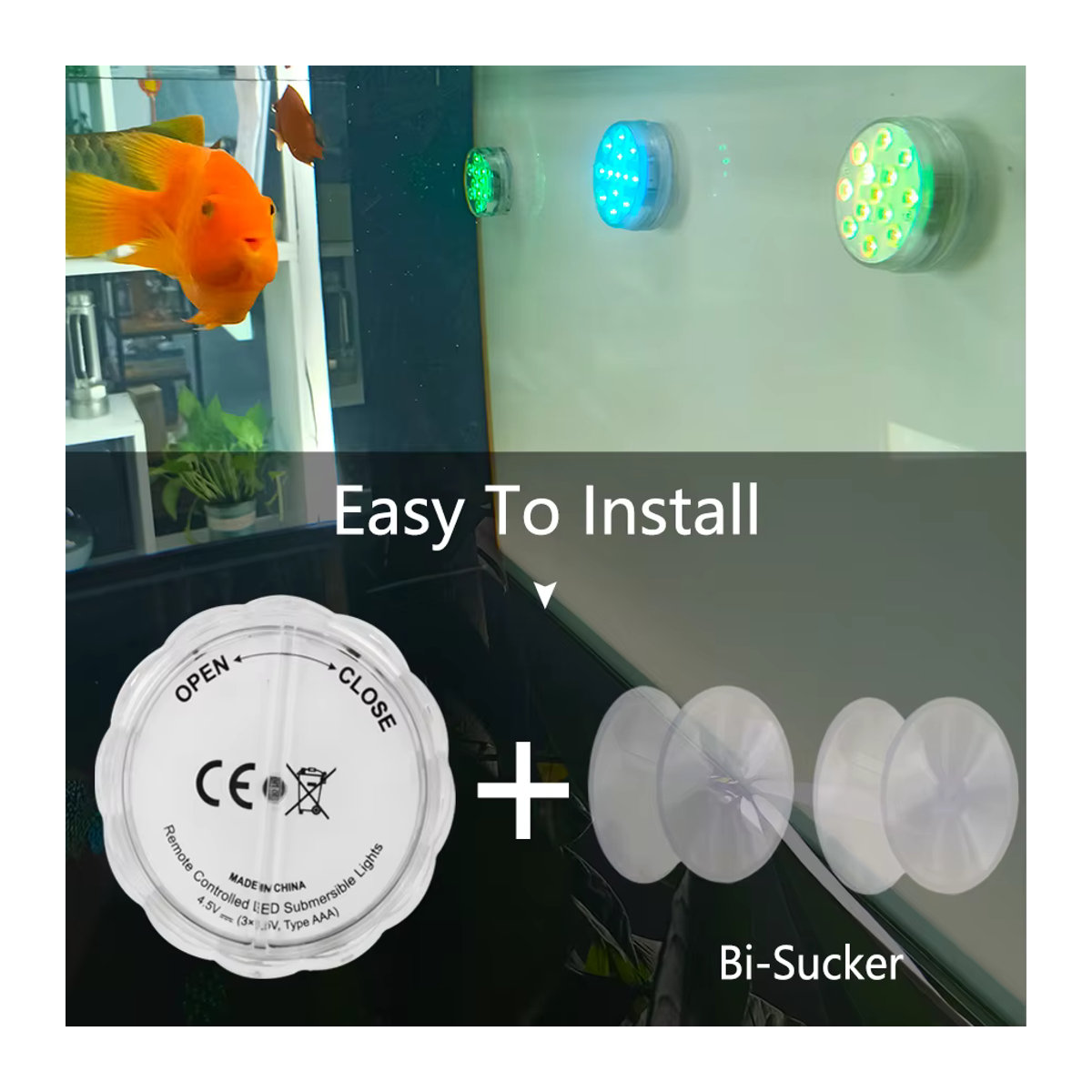 ATcomm RGB Unterwasser-LED-Leuchten mit 10 LEDs, batteriebetrieben, bunt - Bild 4