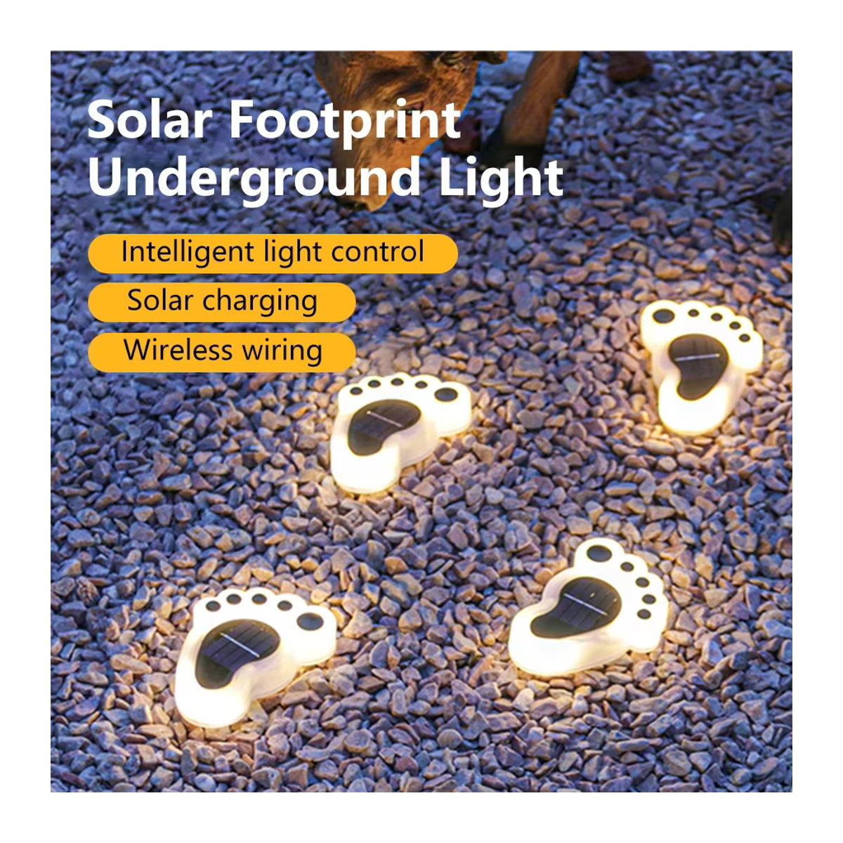 ATcomm Solarleuchte LED Outdoor Gartenleuchte IP65 wasserdicht in Weiß - Bild 2