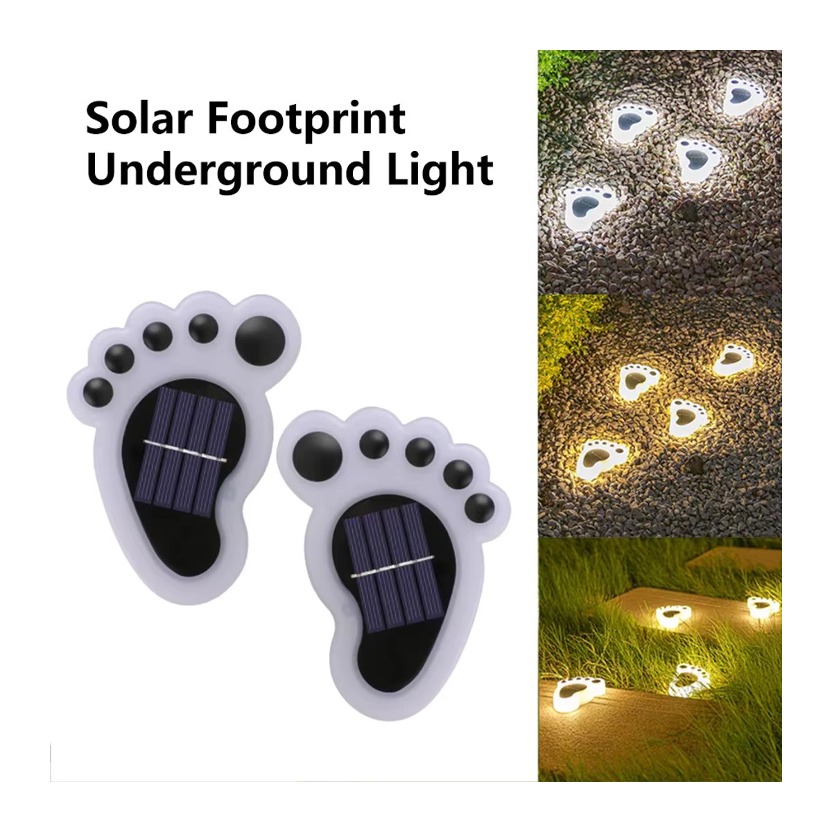 ATcomm Solarleuchte LED Outdoor Gartenleuchte IP65 wasserdicht in Weiß - Bild 4