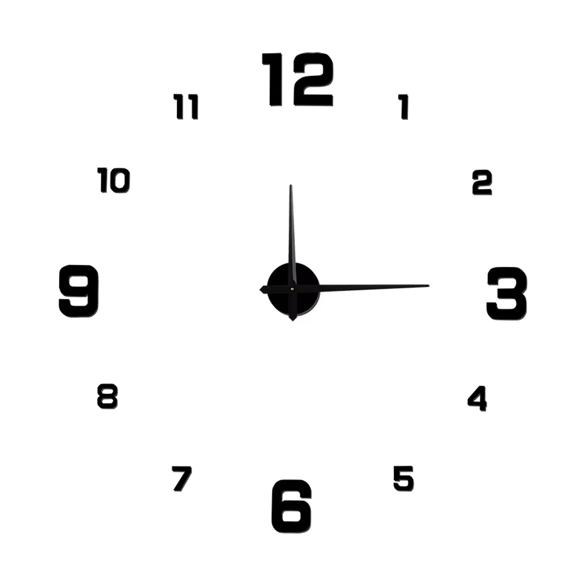 ATEND Wanduhr Analog in Schwarz mit 3D-Zahlen und geräuschlosem Design für Wohnzimmer, Schlafzimmer oder Büro - Bild 4