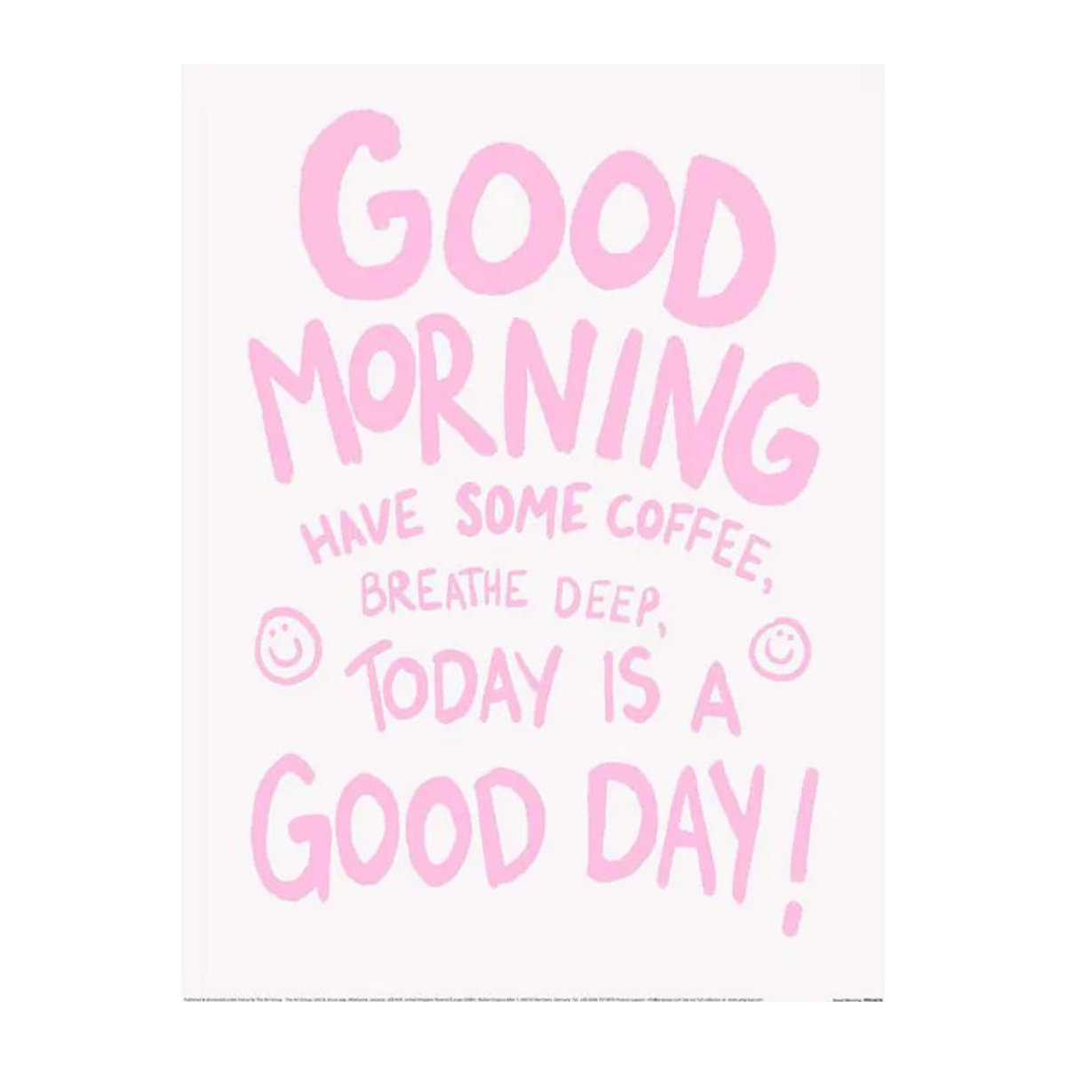 Athene Fritsch Good Morning Print Typografie Dekoration in Weiß und Rosa, Breite: 40 cm - Bild 1