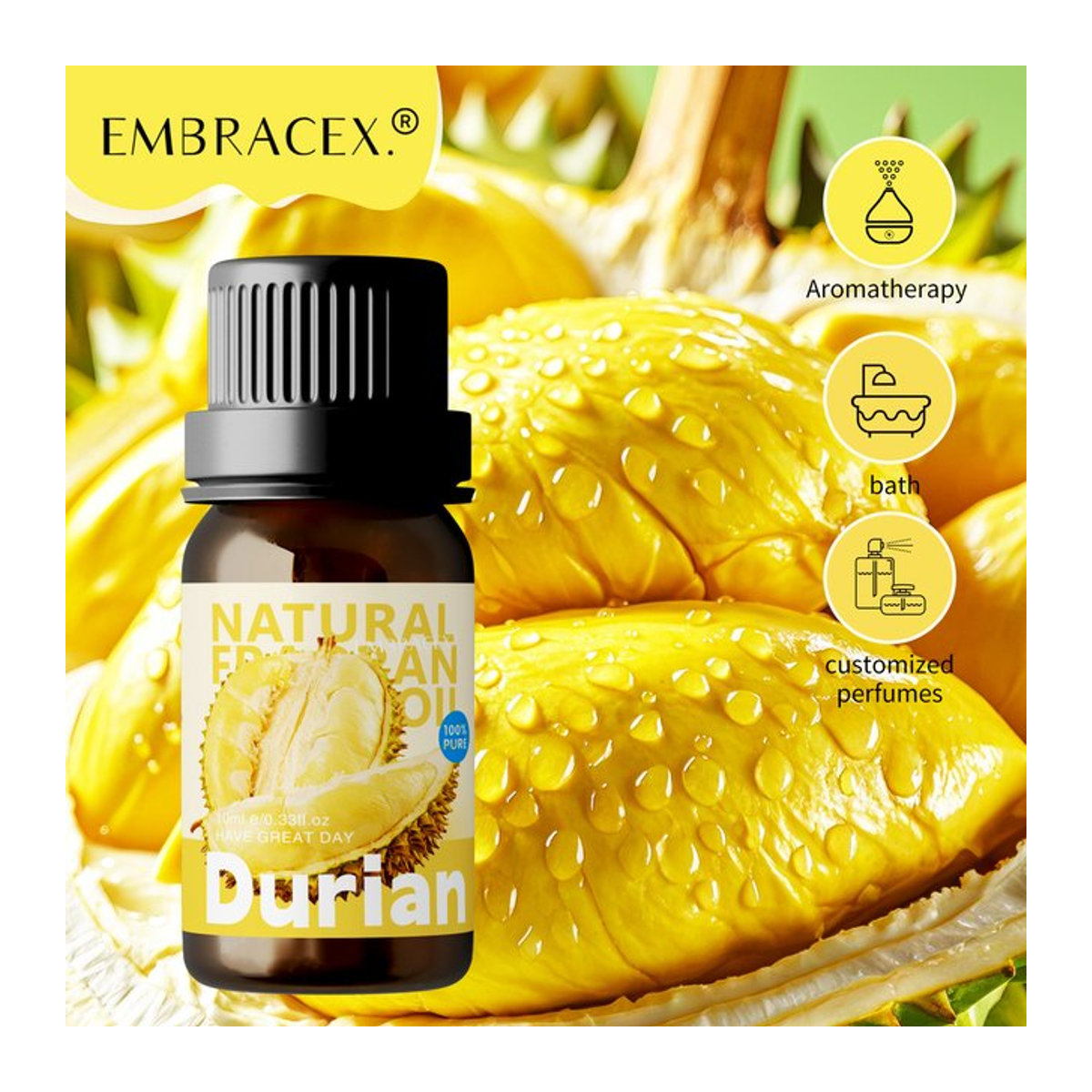 Ätherisches Durian-Öl als Frucht-Duft für Auto und Zuhause, 10 ml - Bild 1