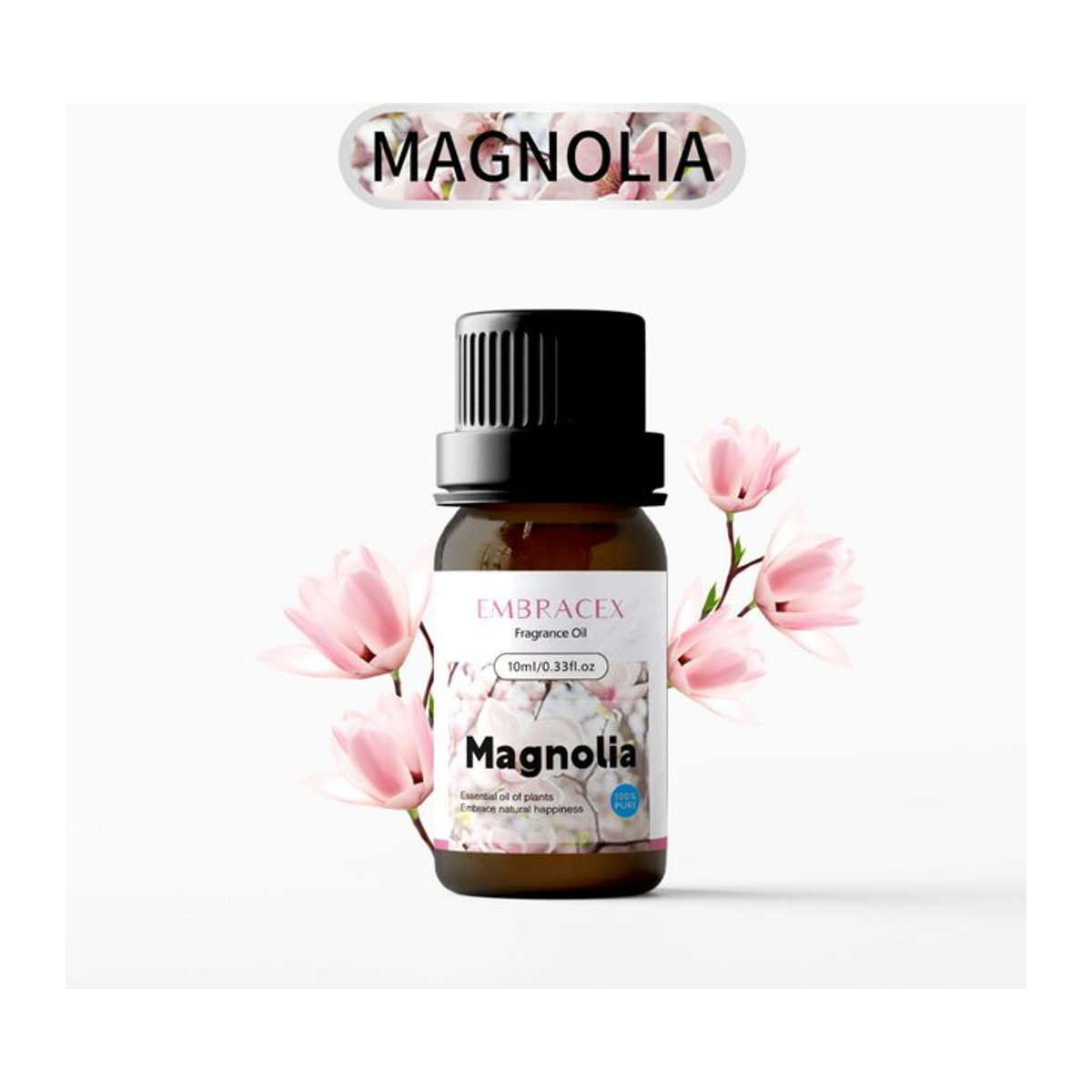 Ätherisches Magnolienöl von EMBRACEX, 10 ml, floraler Duft in brauner Glasflasche - Bild 1