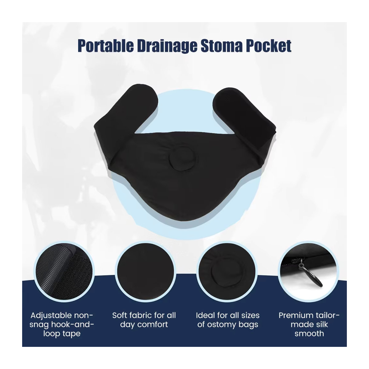 Atmungsaktiver Stoma-Wickelgürtel von JBMBHC in Schwarz mit versteckter Tasche für Sport und Schwimmen für Männer und Frauen - Bild 3