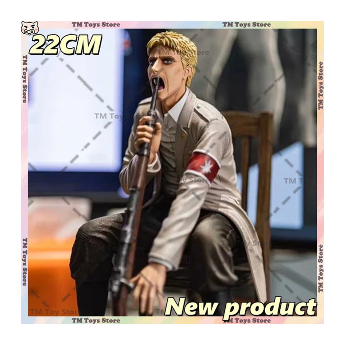 Attack on Titan Reiner Anime-Figur von Bandai in Braun, PVC-Statue für deine Desktop-Dekoration, Höhe: 22 cm - Bild 1
