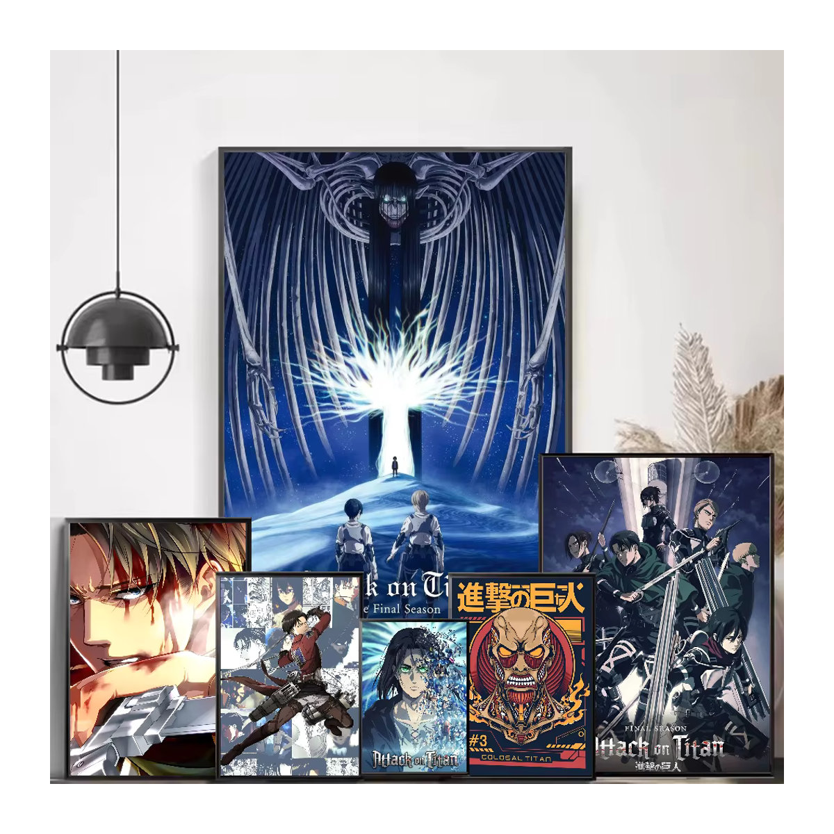 Attack On Titan Vintage-Poster mit Porträt als mehrfarbige Kunstdekoration für deine Wandmontage - Bild 2