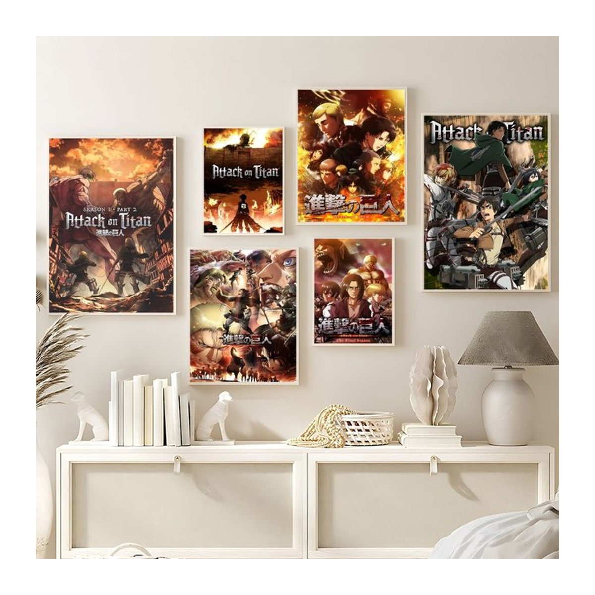 Attack On Titans Cartoon-Poster als wasserdichte Wanddekoration in Mehrfarbig, Hochformat, B: 20 cm, H: 15 cm - Bild 1