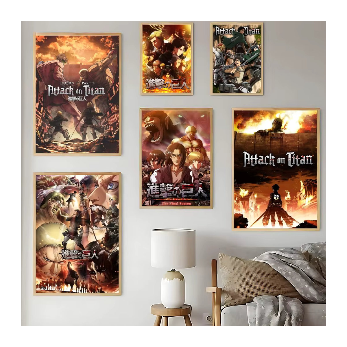 Attack On Titans Cartoon-Poster als wasserdichte Wanddekoration in Mehrfarbig, Hochformat, B: 20 cm, H: 15 cm - Bild 2