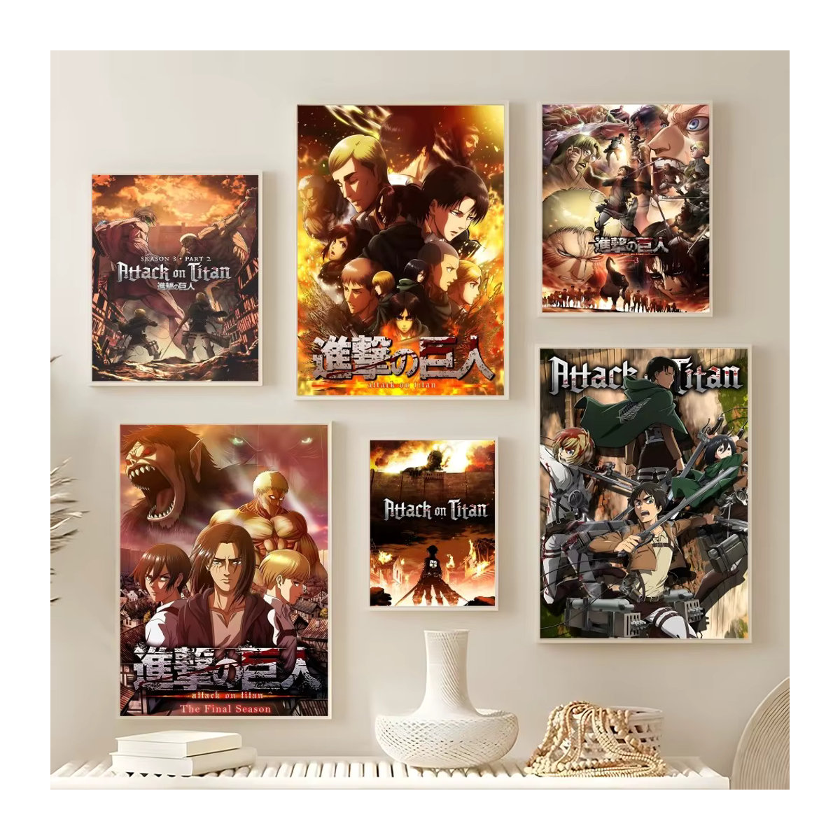 Attack On Titans Cartoon-Poster als wasserdichte Wanddekoration in Mehrfarbig, Hochformat, B: 20 cm, H: 15 cm - Bild 5