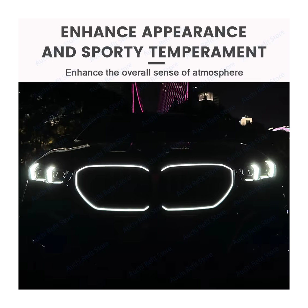 Auchikj LED-Lichtgrill für BMW Neue 5er-Reihe G60 G61 i5 Style in Schwarz mit M Sport Beleuchtung aus Kunststoff - Bild 4