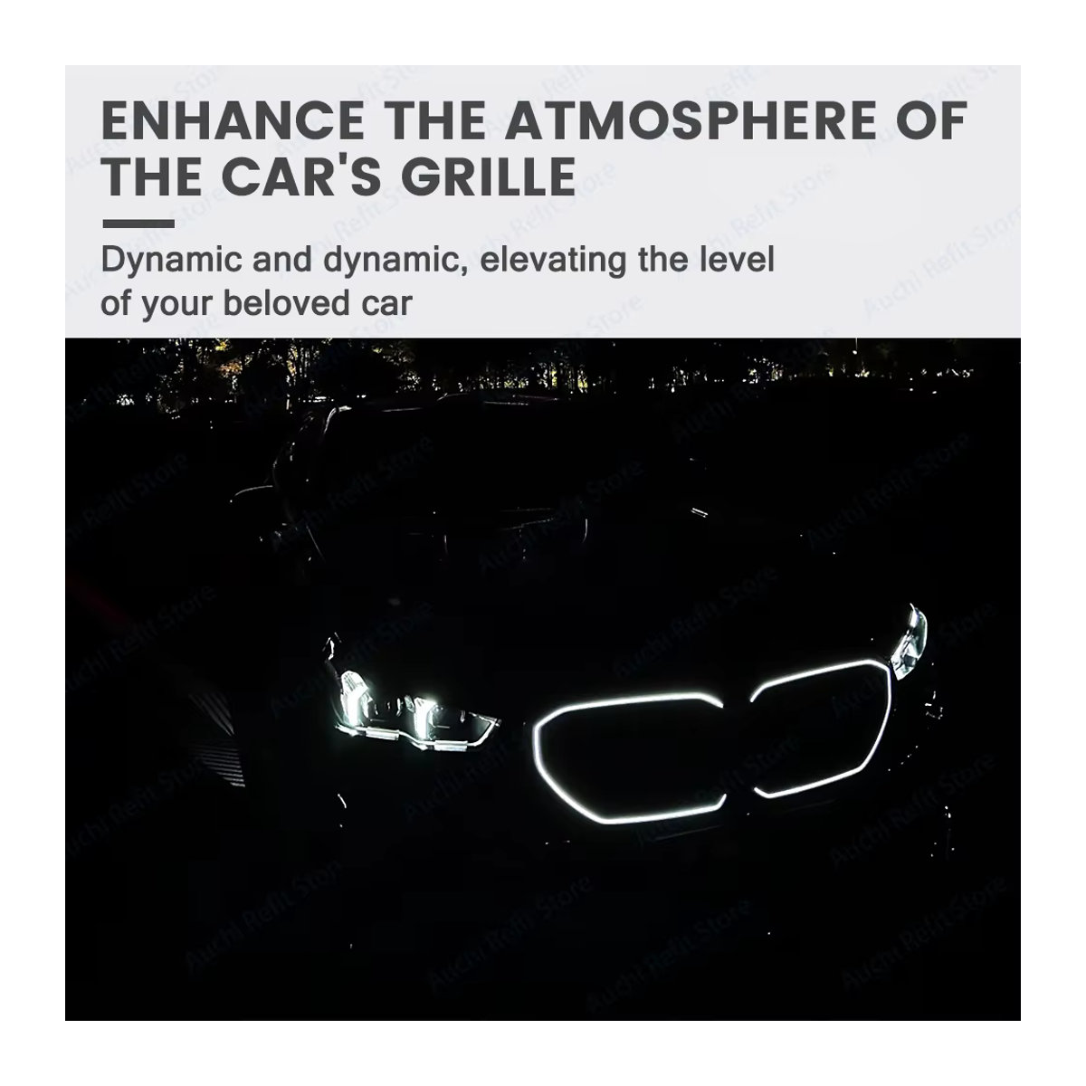 Auchikj LED-Lichtgrill für BMW Neue 5er-Reihe G60 G61 i5 Style in Schwarz mit M Sport Beleuchtung aus Kunststoff - Bild 5