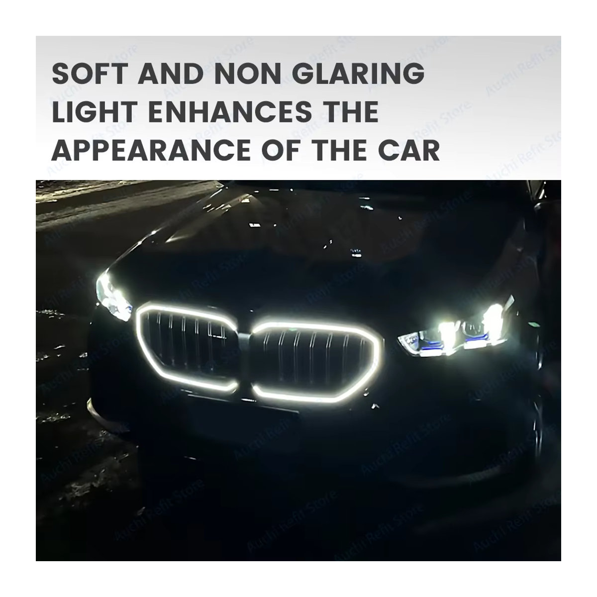 Auchikj LED-Lichtgrill für BMW Neue 5er-Reihe G60 G61 i5 Style in Schwarz mit M Sport Beleuchtung aus Kunststoff - Bild 6