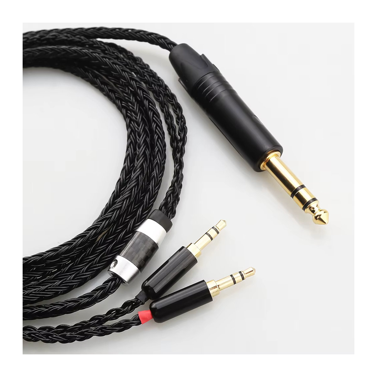 Audiocrast HiFi 16-Kern OCC Kopfhörerkabel für Hifiman Sundara Ananda HE1000se HE1000v2 HE6se DEVA HE400se Arya HE4XX He-35x XS, Schwarz, 2x3,5mm - Bild 2