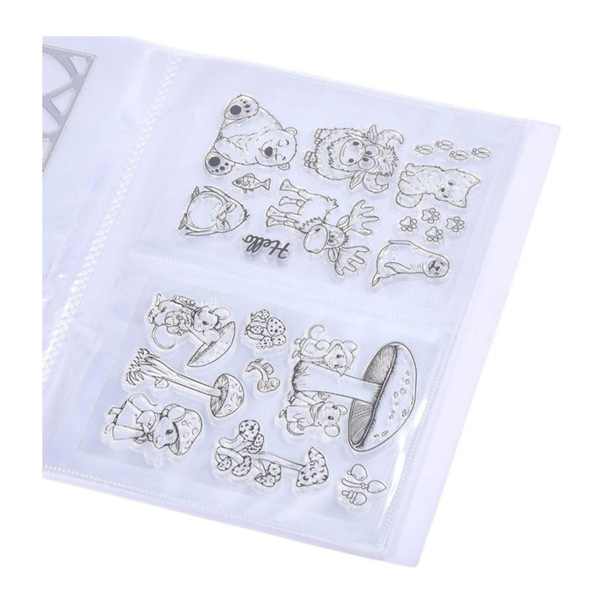 Aufbewahrungsalbum für 80 Clear Stamps in Weiß für Scrapbooking und DIY Kunstprojekte - Bild 1