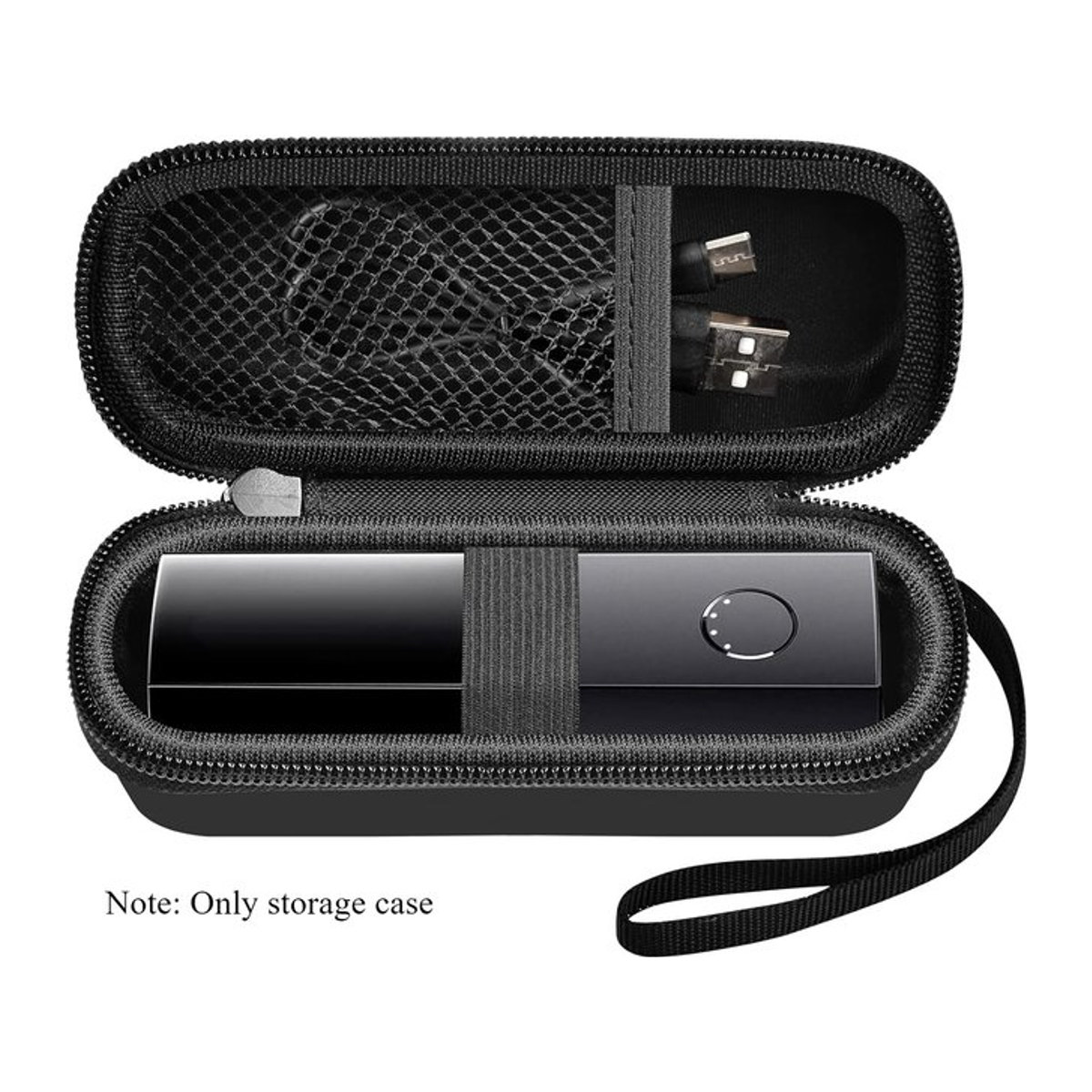 Aufbewahrungstasche für Anker tragbares Ladegerät 5.000 mAh und iPhone, Organizer in Schwarz, minimalistisches Design - Bild 1