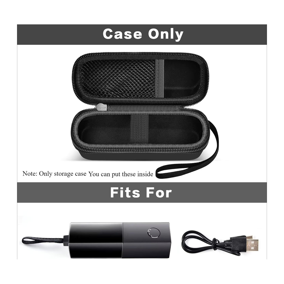 Aufbewahrungstasche für Anker tragbares Ladegerät 5.000 mAh und iPhone, Organizer in Schwarz, minimalistisches Design - Bild 2