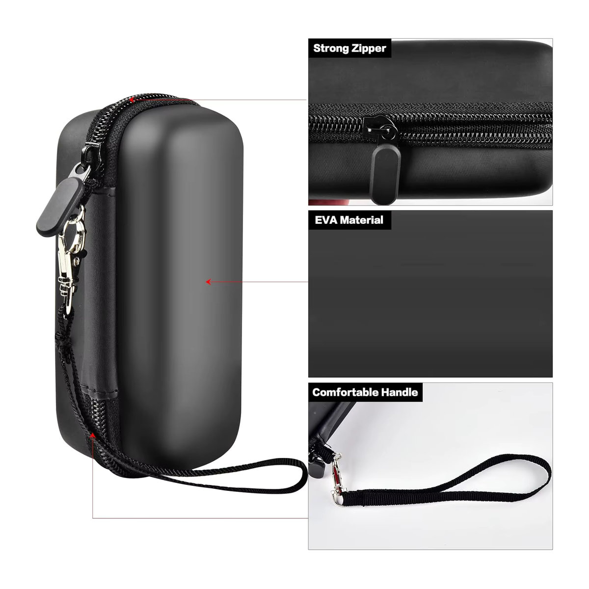 Aufbewahrungstasche für Anker tragbares Ladegerät 5.000 mAh und iPhone, Organizer in Schwarz, minimalistisches Design - Bild 4
