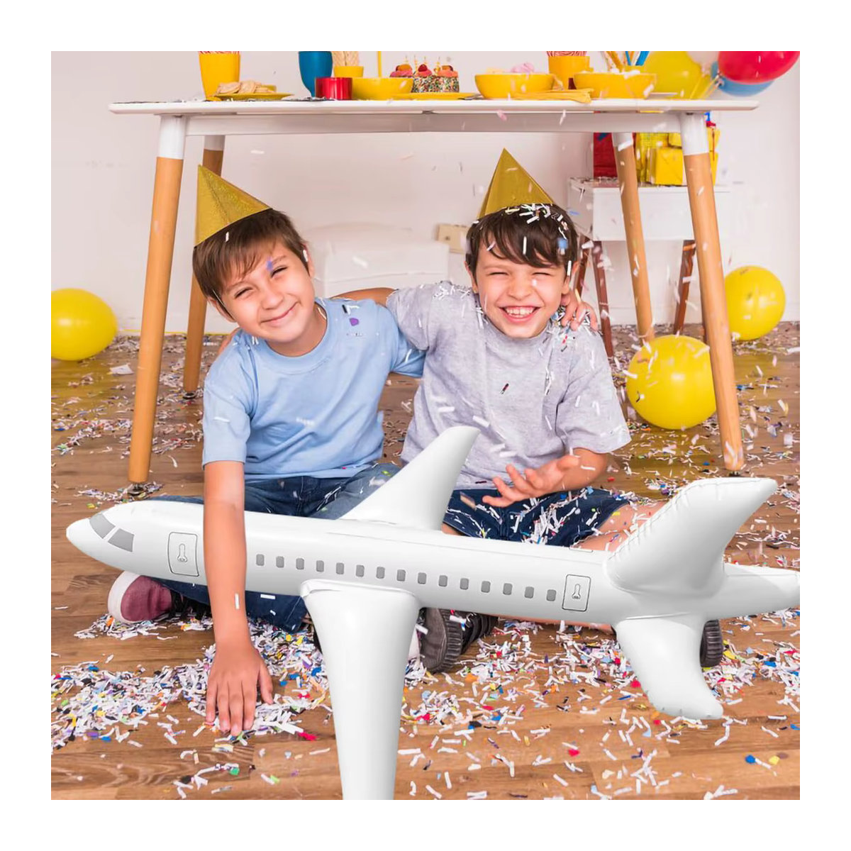 Aufblasbare Flugzeugballons in Weiß für Kindergeburtstage und Partydekorationen aus Kunststoff - Bild 5