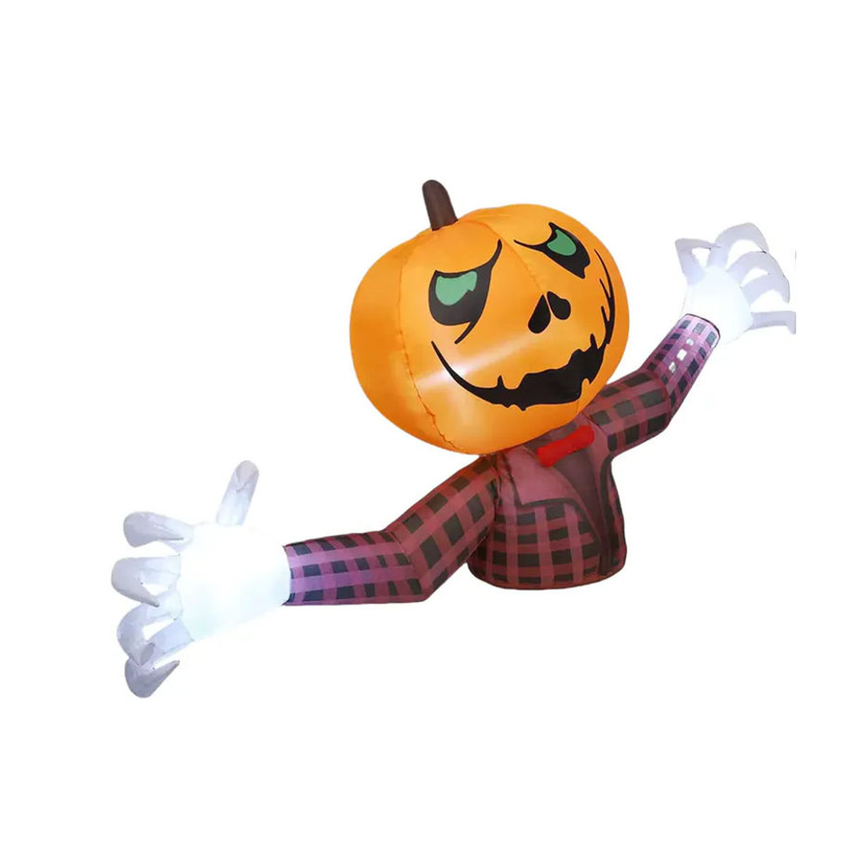 Aufblasbare Halloween Dekoration Gentleman Geist mit Kürbis und kariertem Hemd, Orange, Höhe: 120 cm - Bild 5