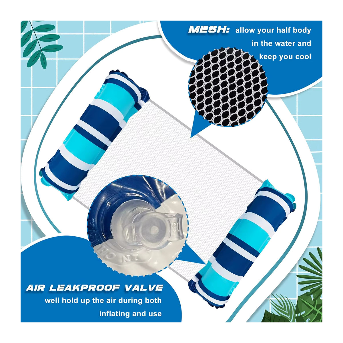 Aufblasbare Hängematte als schwimmende Poolmatte für deine Wasseraktivitäten und Poolpartys - Bild 3