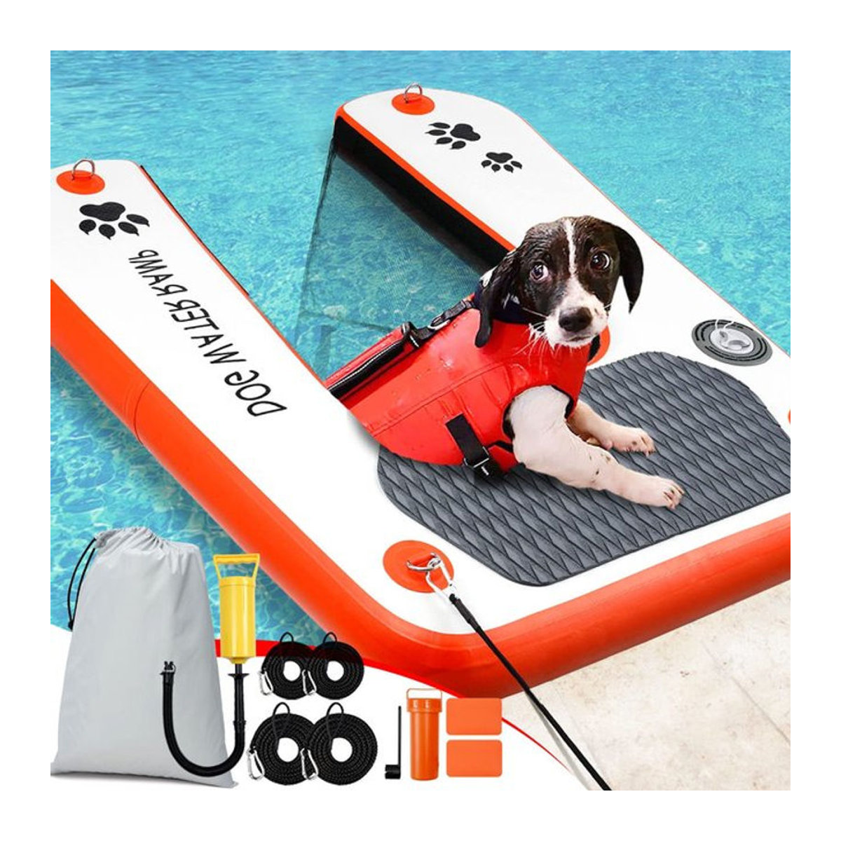 Aufblasbare Hunde-Poolleiter und Schwimmrampe für Boote und Docks mit hoher Stabilität - Bild 1