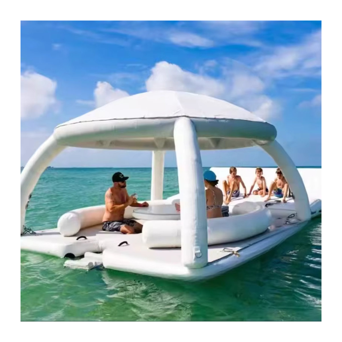 Aufblasbare Pool Bar Lounge für mehrere Personen als schwimmendes Sofa und Tisch für Yacht und Pool - Bild 2
